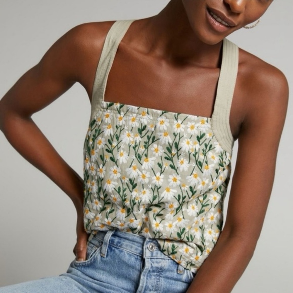 Maeve by Anthropologie Daisy Embroidered Women's Tank Top